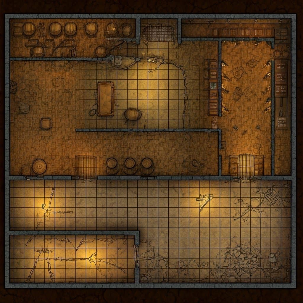 Medieval Estate Basement Map in Hand-Drawn Style