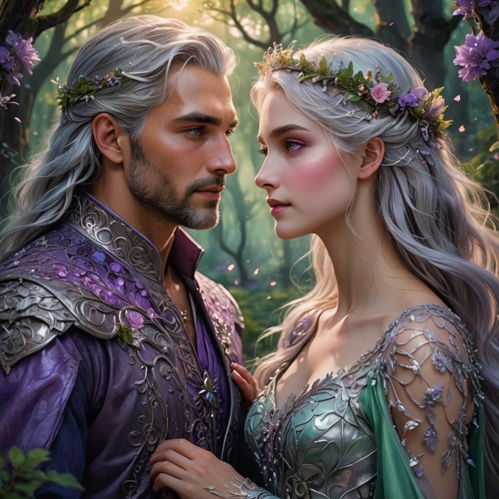 Enchanted Forest Couple in Ethereal Fantasy Art