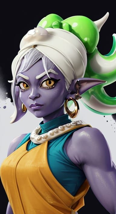 Ethereal Girl with Pearl Earring in Vibrant Anime Style