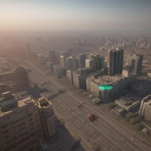 Karachi Pakistan Drone Shot in 3D Game Style