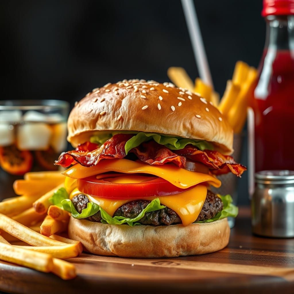 Savory American Diner Scene in Photorealistic Style