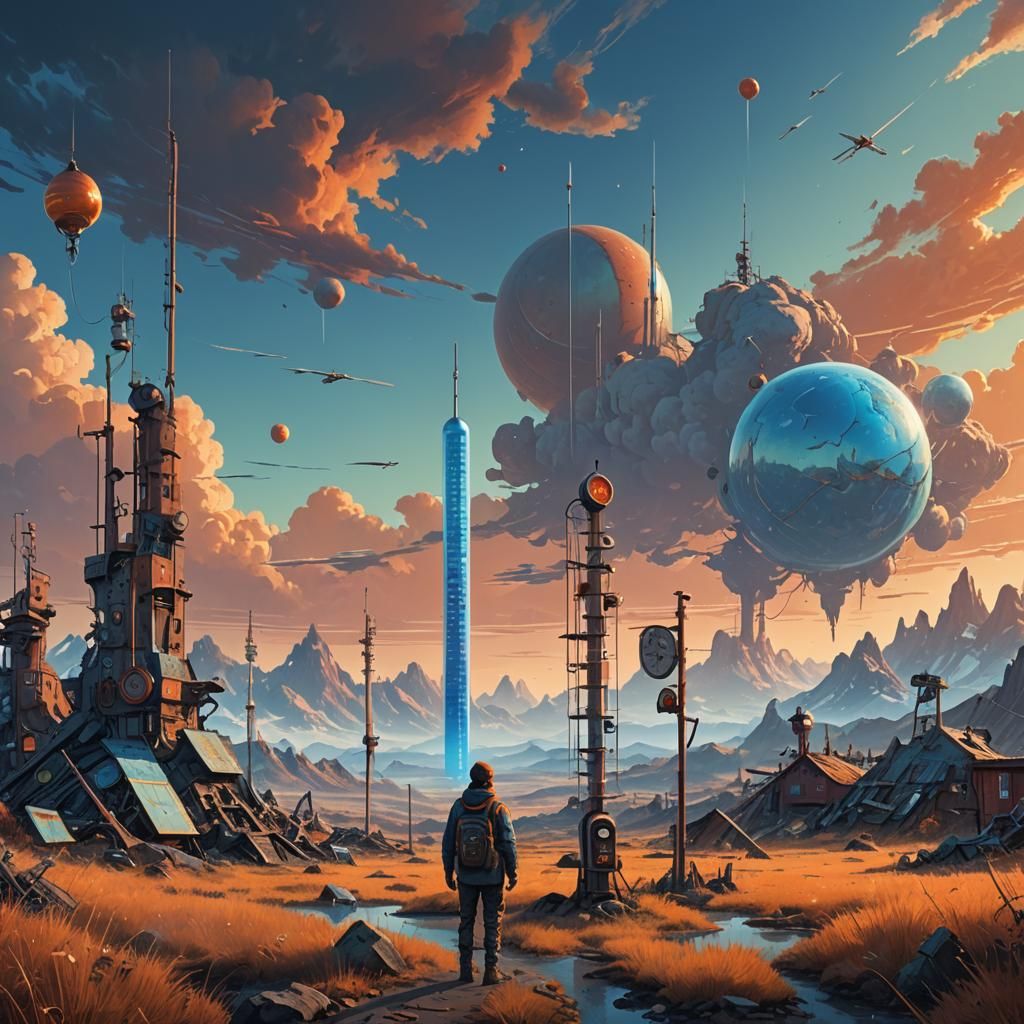 Earth with Thermometers: A Fantasy Concept Art