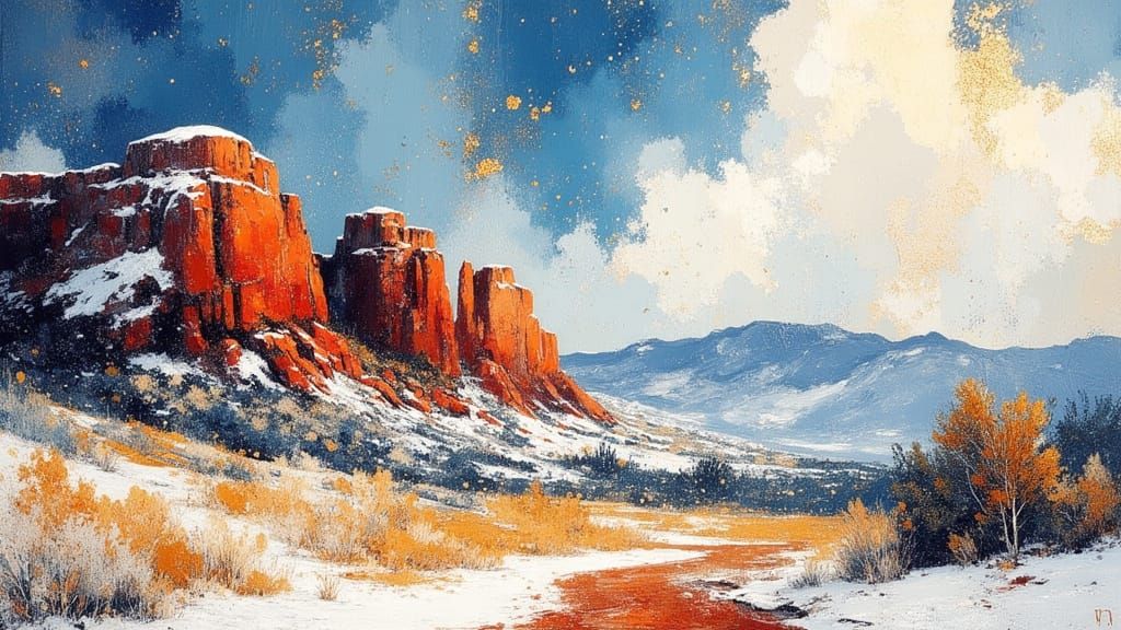 Sedona Landscape in Post-Impressionist Style
