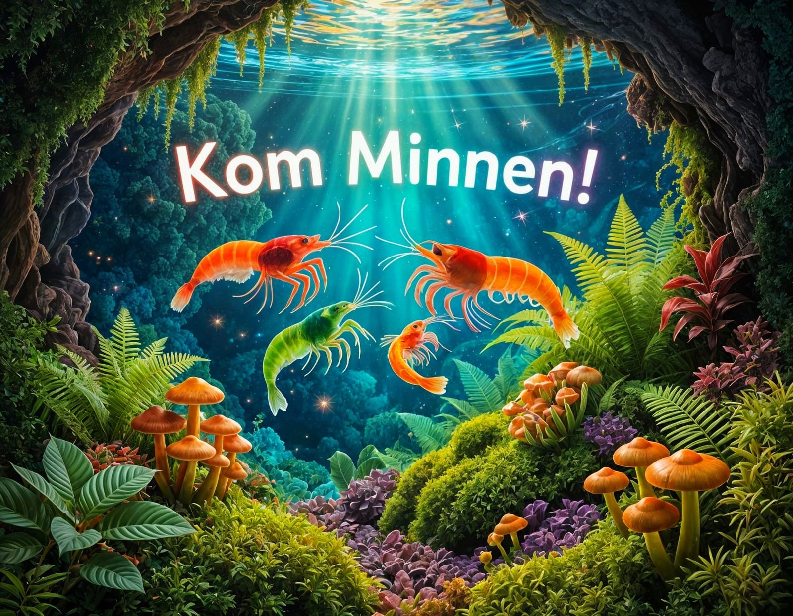 Aquatic Shrimps Form Words in Holographic Aquarium