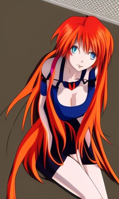 Asuka Langley Soryu: Redhead Anime Woman in HDR