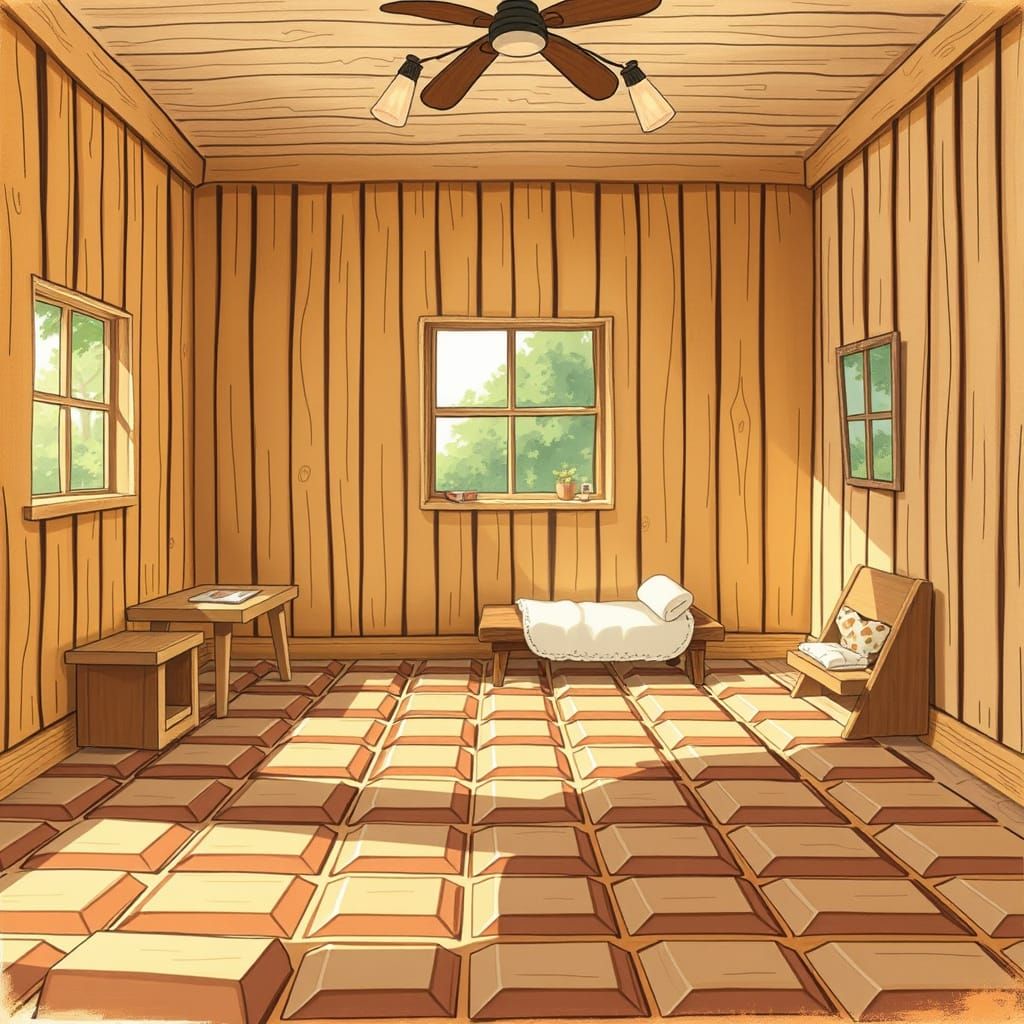 Whimsical Children's Room With Chocolate Bar Floor