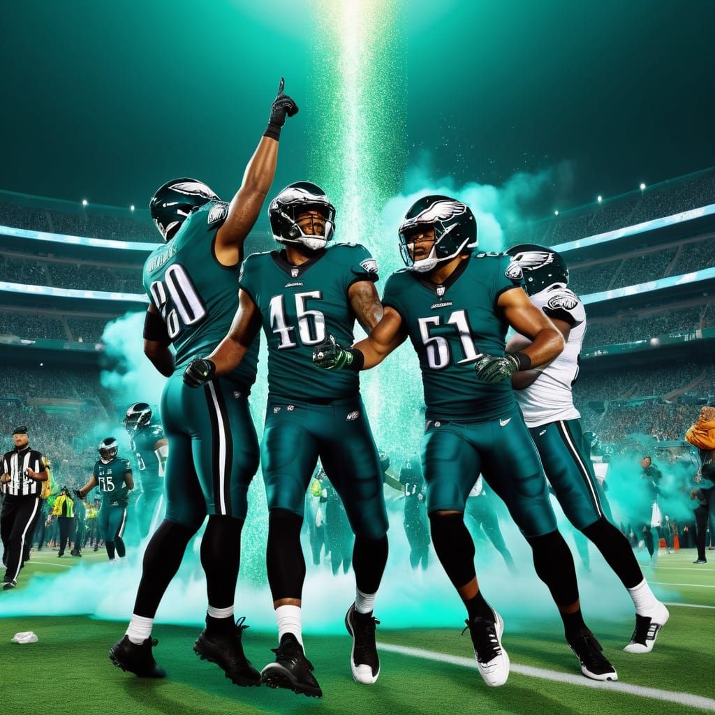 Electric Eagles Celebration in Vibrant Graffiti and Glitter