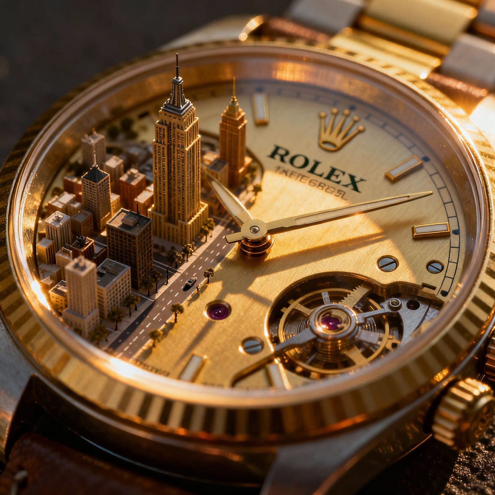 Miniature City Inside a Vintage Rolex Watch