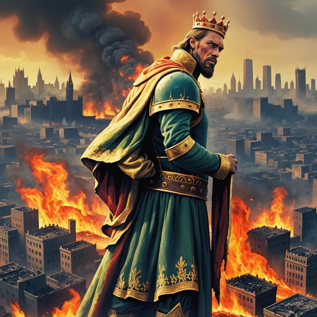 Failed King Watches Burning City