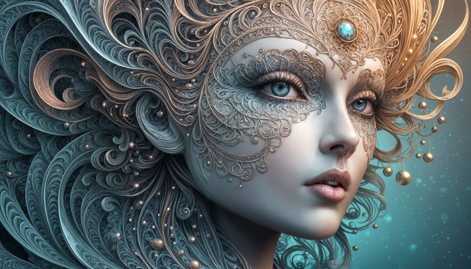 Ethereal Astral Goddess in Nordic Dreamscape