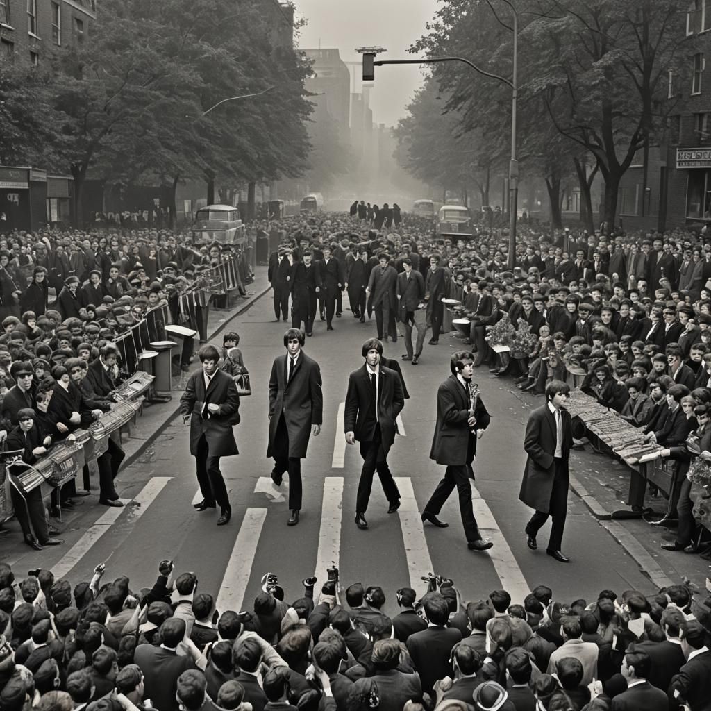 The Beatles in the 1960s: Hyperrealistic Portrait