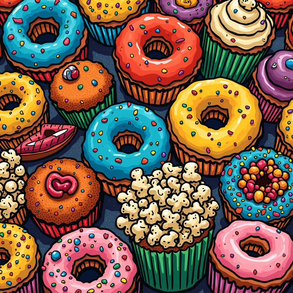 Whimsical Comic Book Snacks in a Vibrant Style