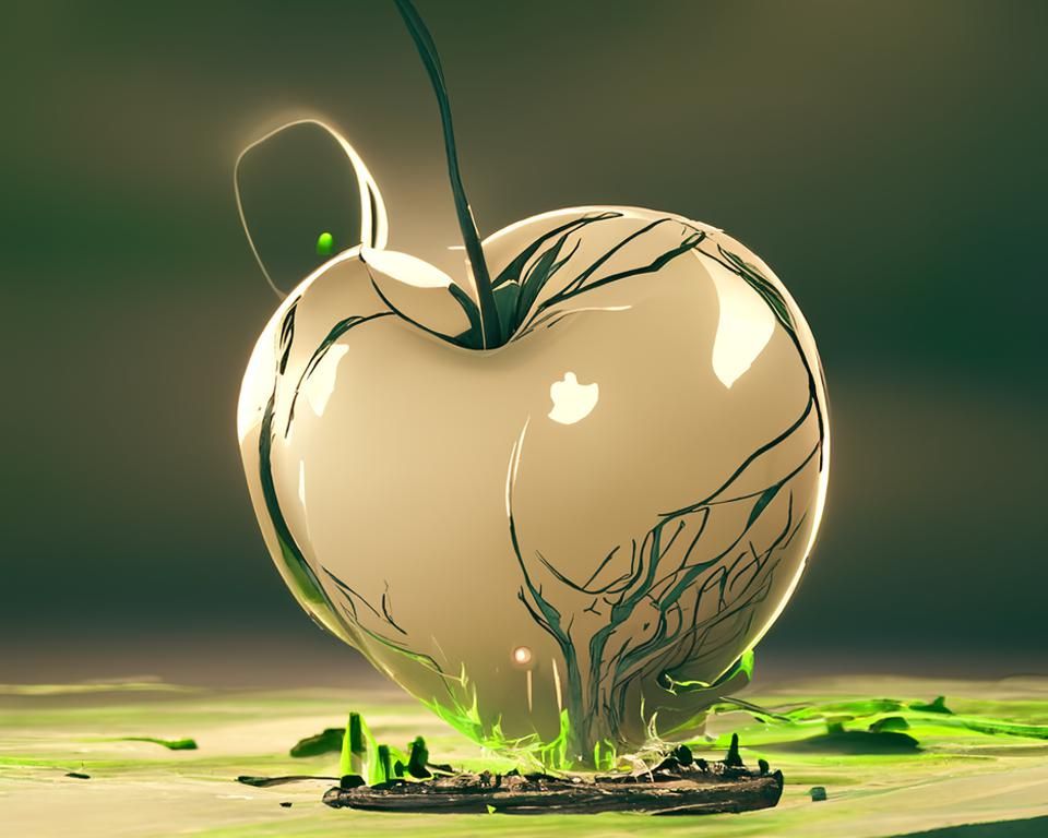 Toxic Apple Digital Artwork in Unreal Engine 5