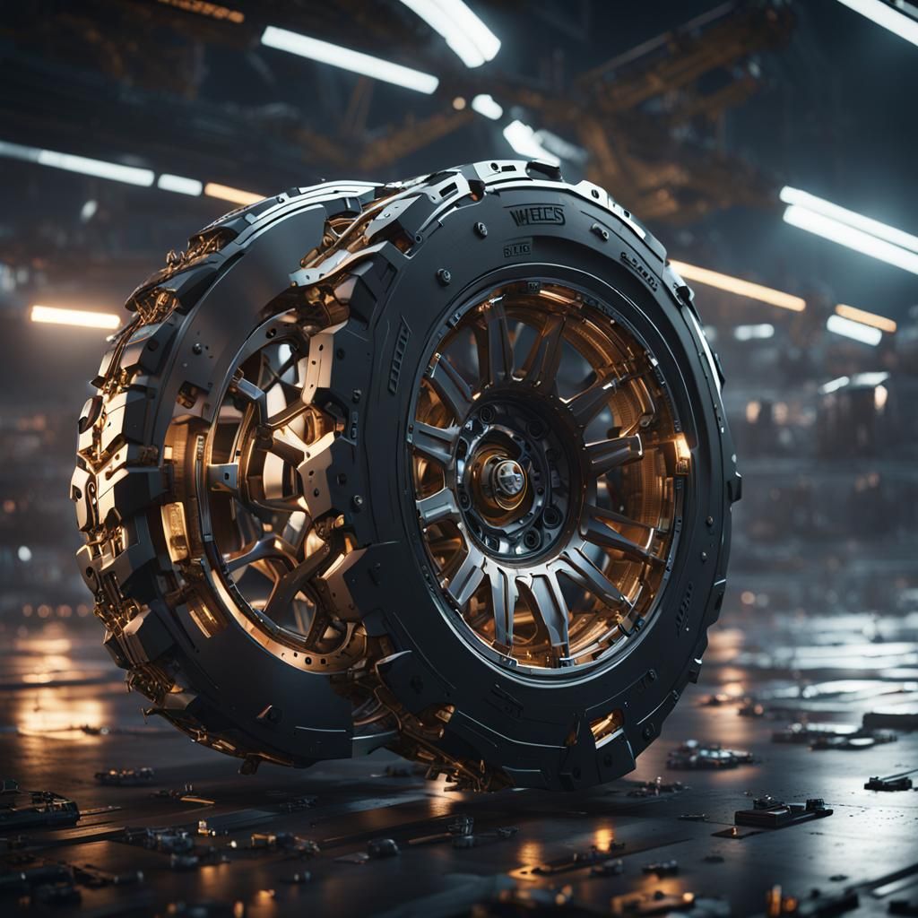 Futuristic Wheels with Intricate Sci-Fi Details