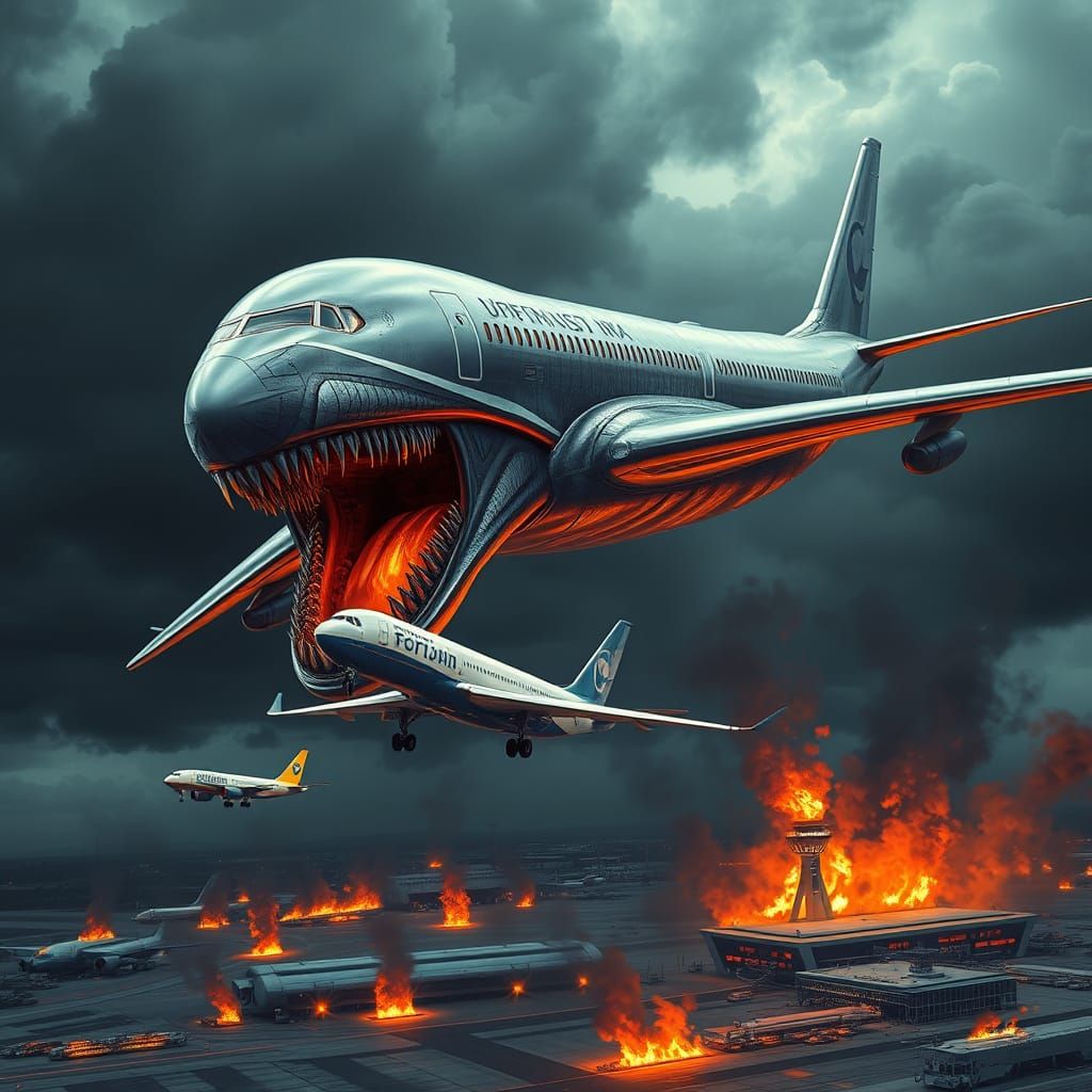 Monstrous Boeing 787 Attacks Commercial Airliner in Biomecha...