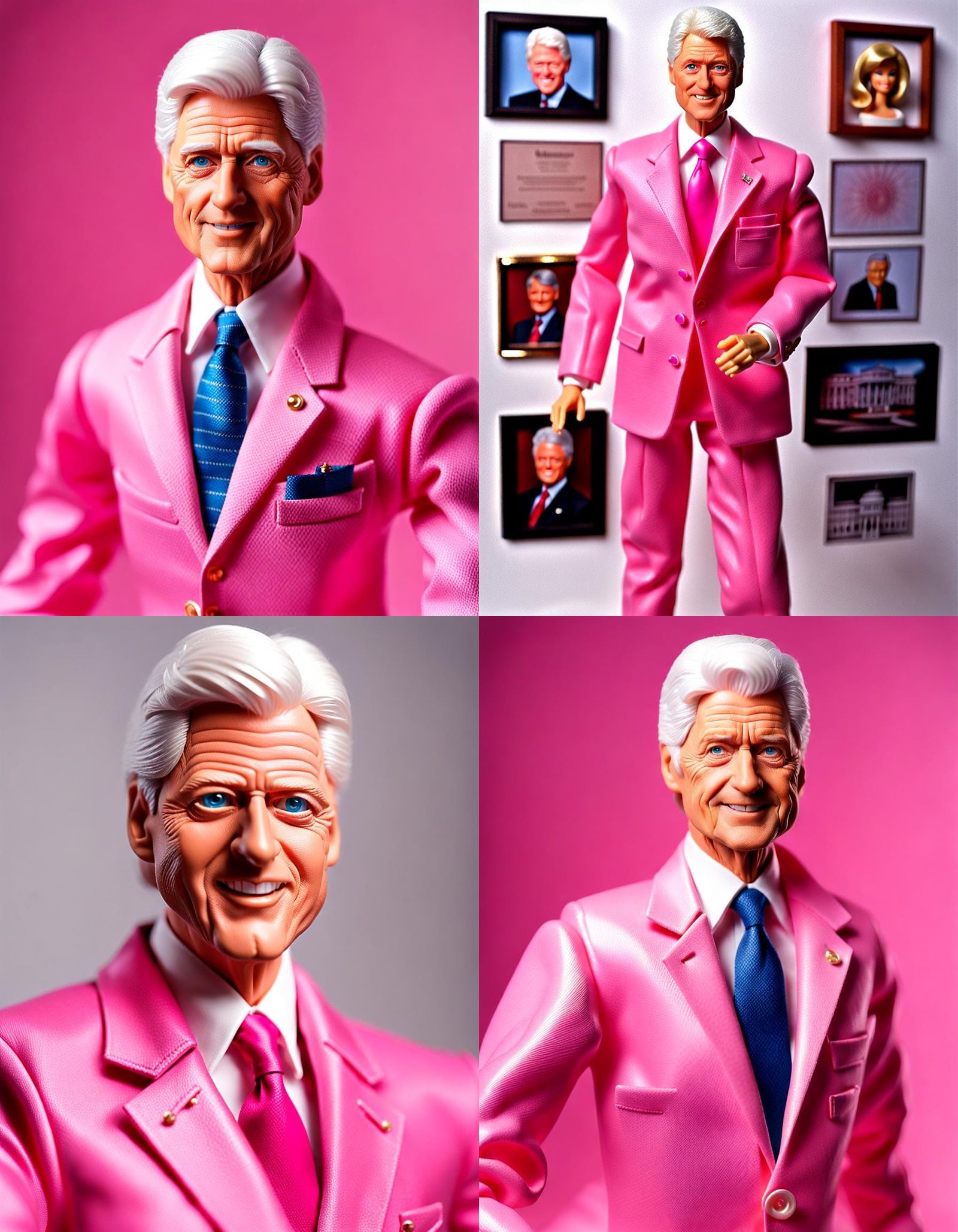 Bill Clinton Doll in Barbie Pink Suit