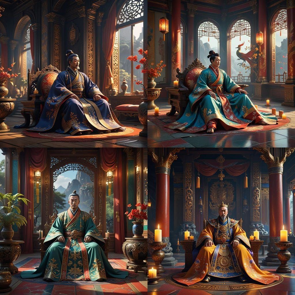 Chinese Emperor in Palace: Fantasy Concept Art