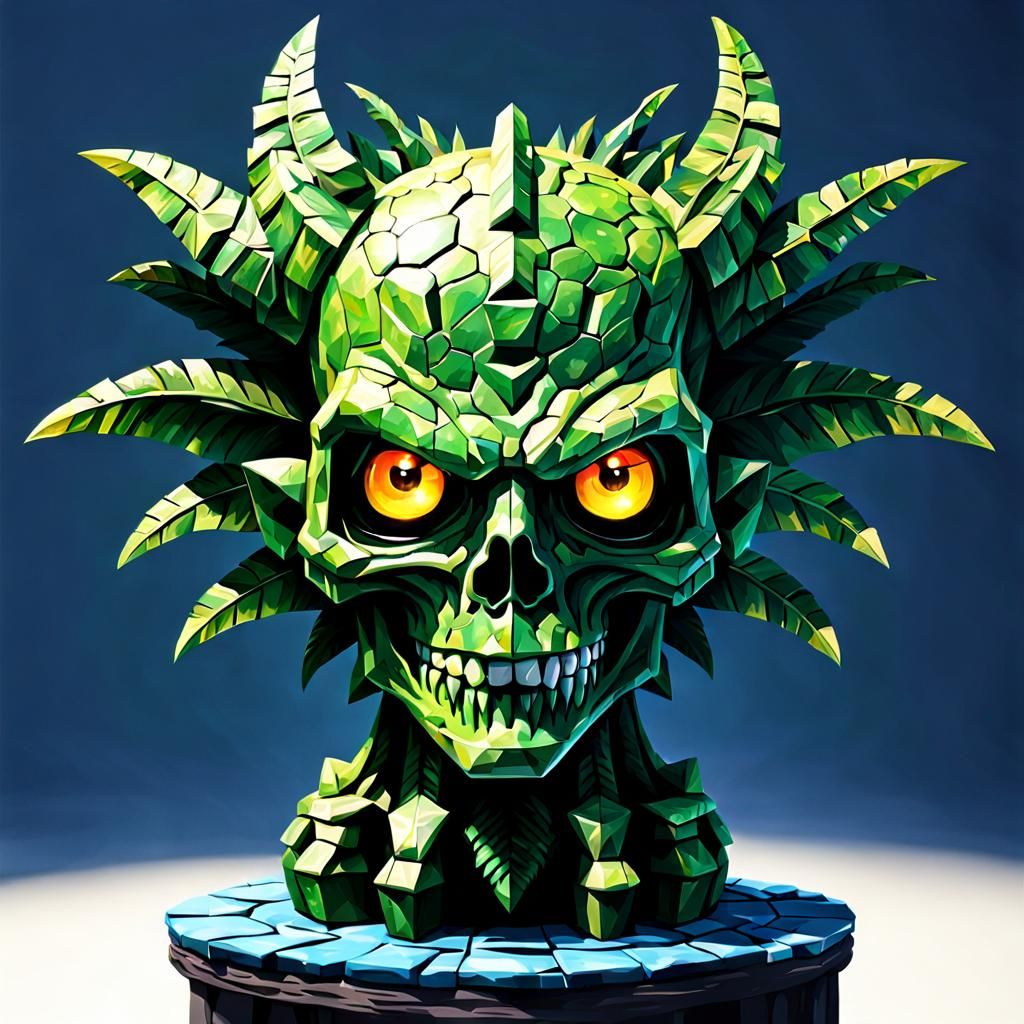 Green Skull Digital Art