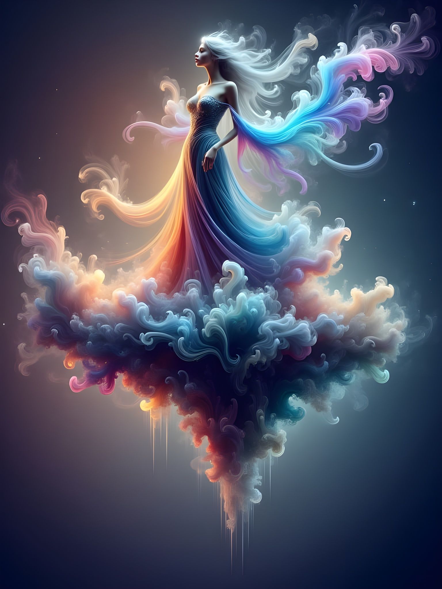 Transcendent Sorceress in Celestial Realism