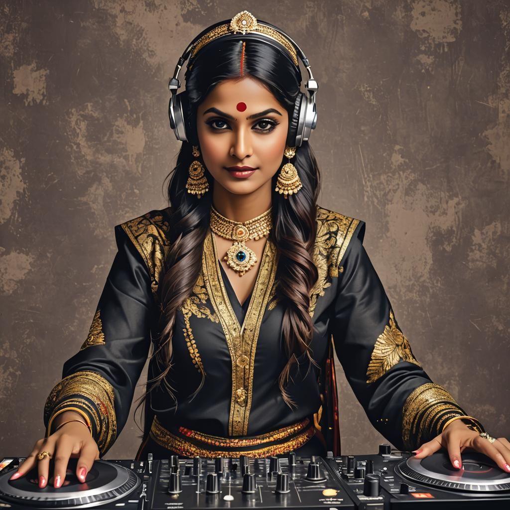 Indian Party DJ: Energetic Woman in Action