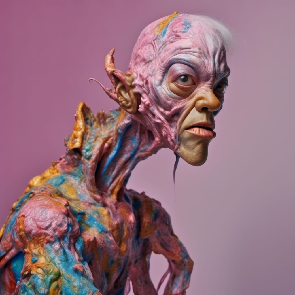 Abstract 3D Homage to Hyperrealism With Alien Figures