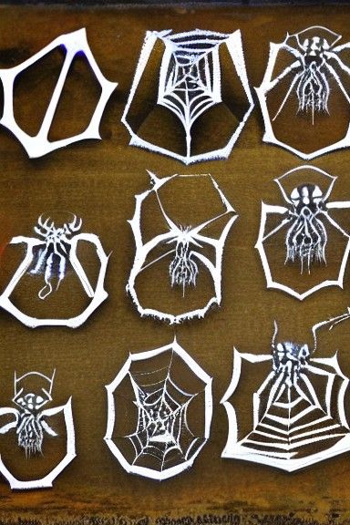 Seven Spooky Spiders Generated by AI