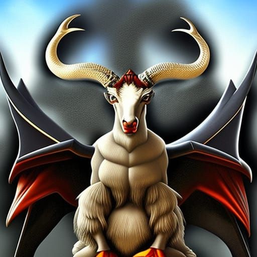 Surrealistic Demon King Enthroned in Hell