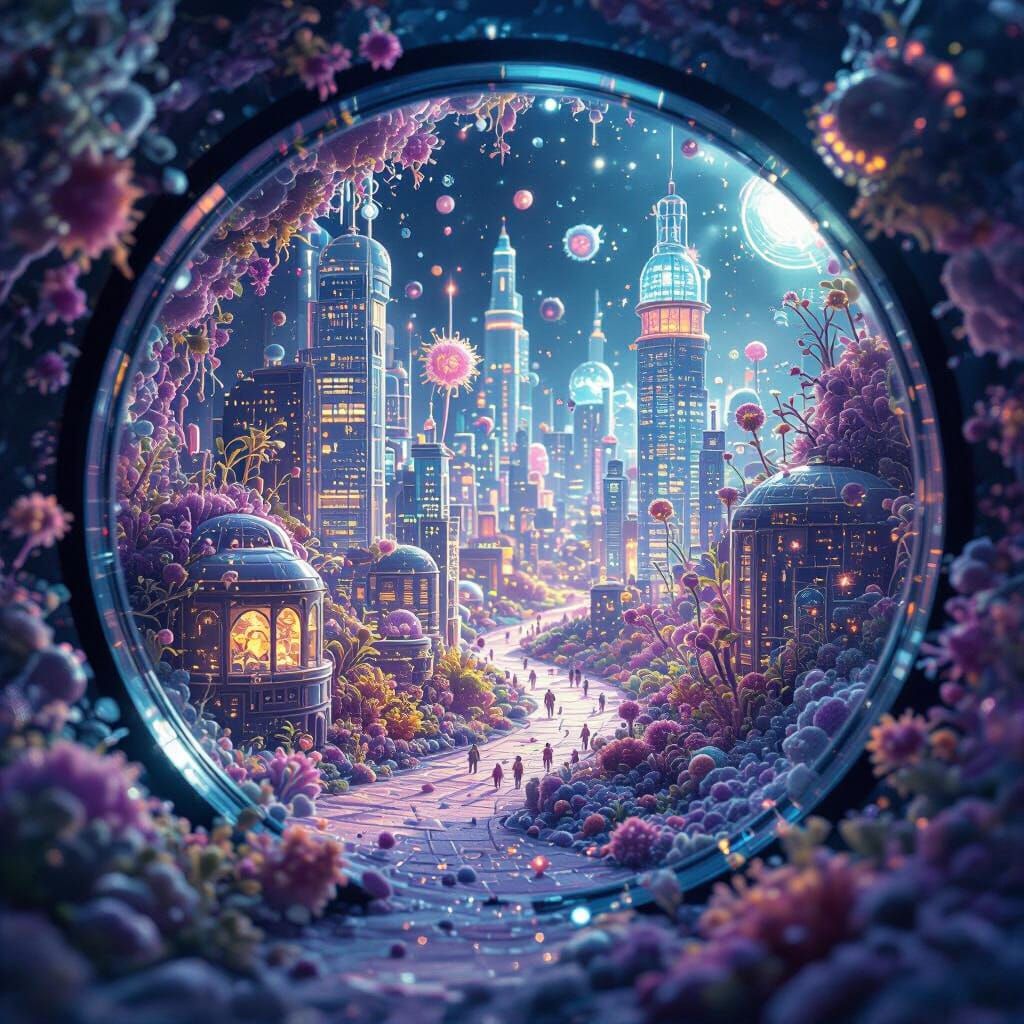 Microscopic Living City: Bacteria, Fungi, and Cells in Futur...