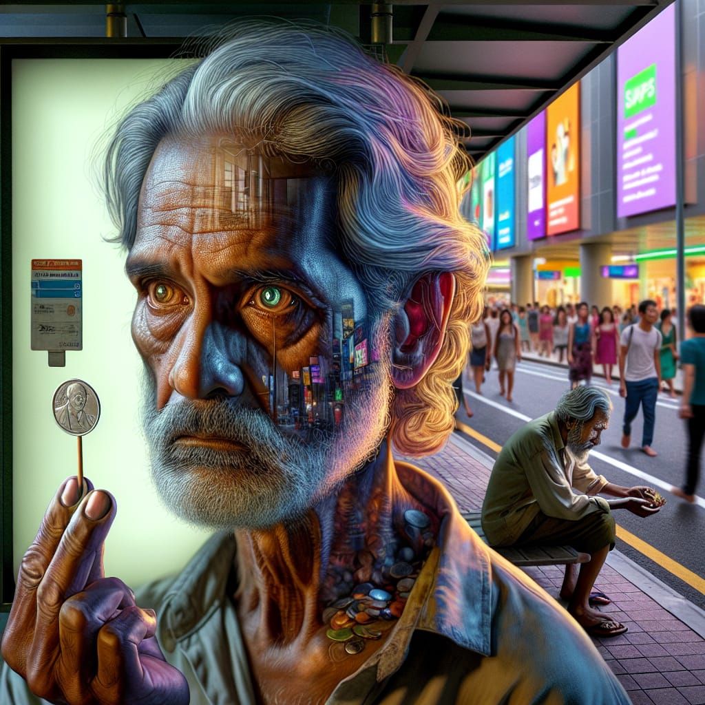 Hyperrealistic Concept Art: Abandoned at a Bus Stop