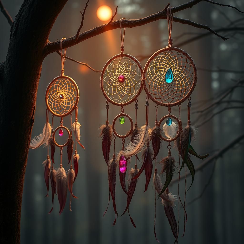 Mystical Dreamcatchers in Ethereal Forest