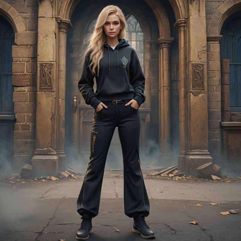 Ravenclaw Girl in Hoodie: Fantasy Concept Art