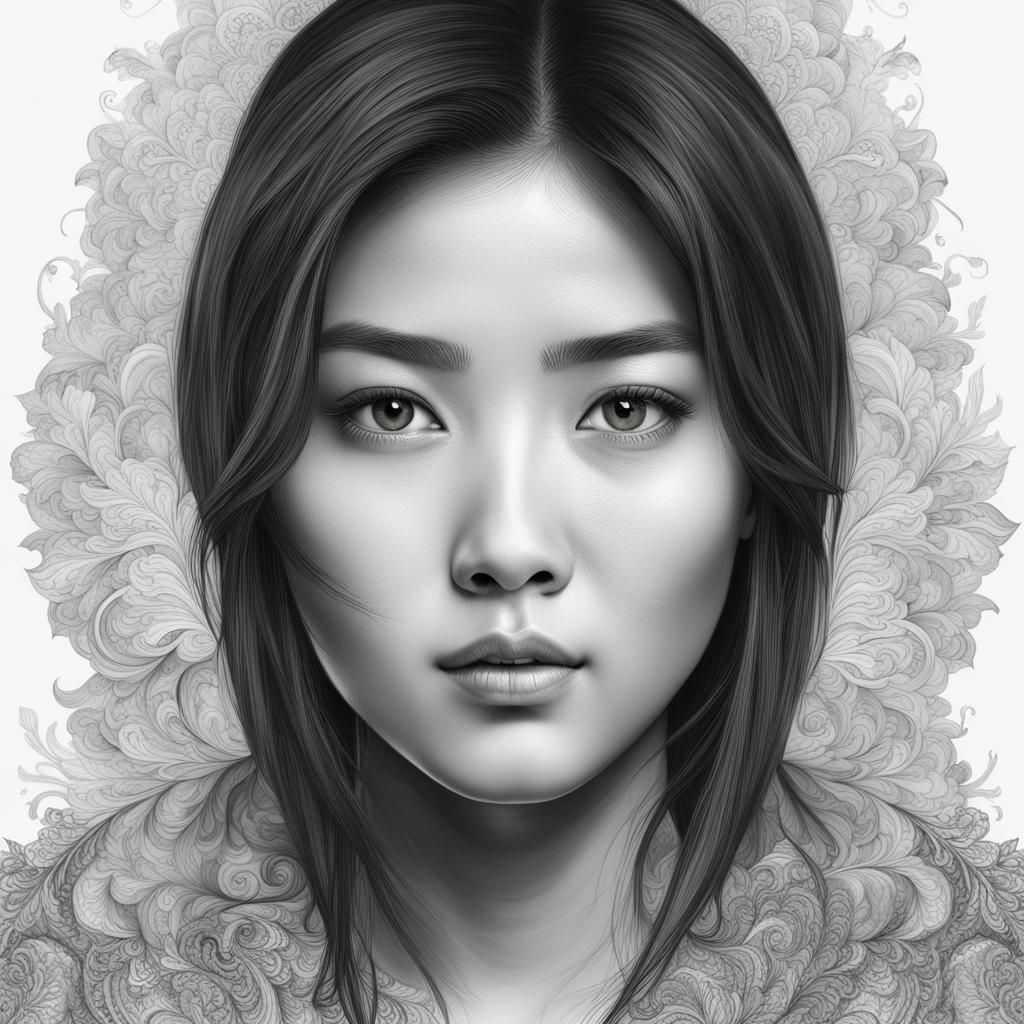 Detailed Portrait of an Asian Woman