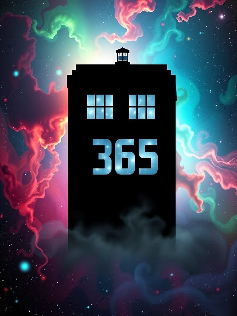 Cosmic Tardis Entrance in Cyberpunk Digital Painting