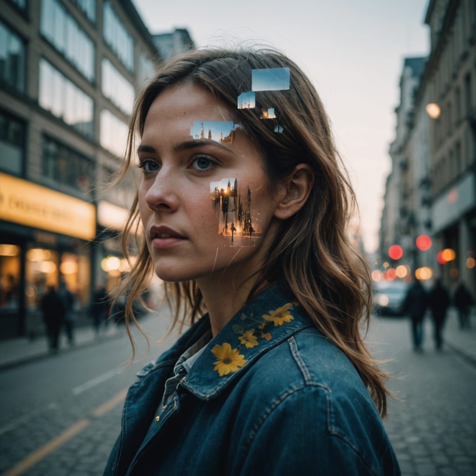Double Exposed Woman with Fading Emotions
