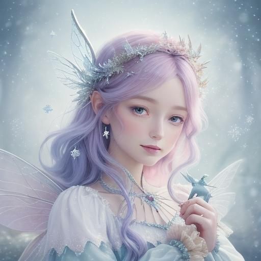 Baby Fairy Portrait in Whimsical Watercolor Fantasy