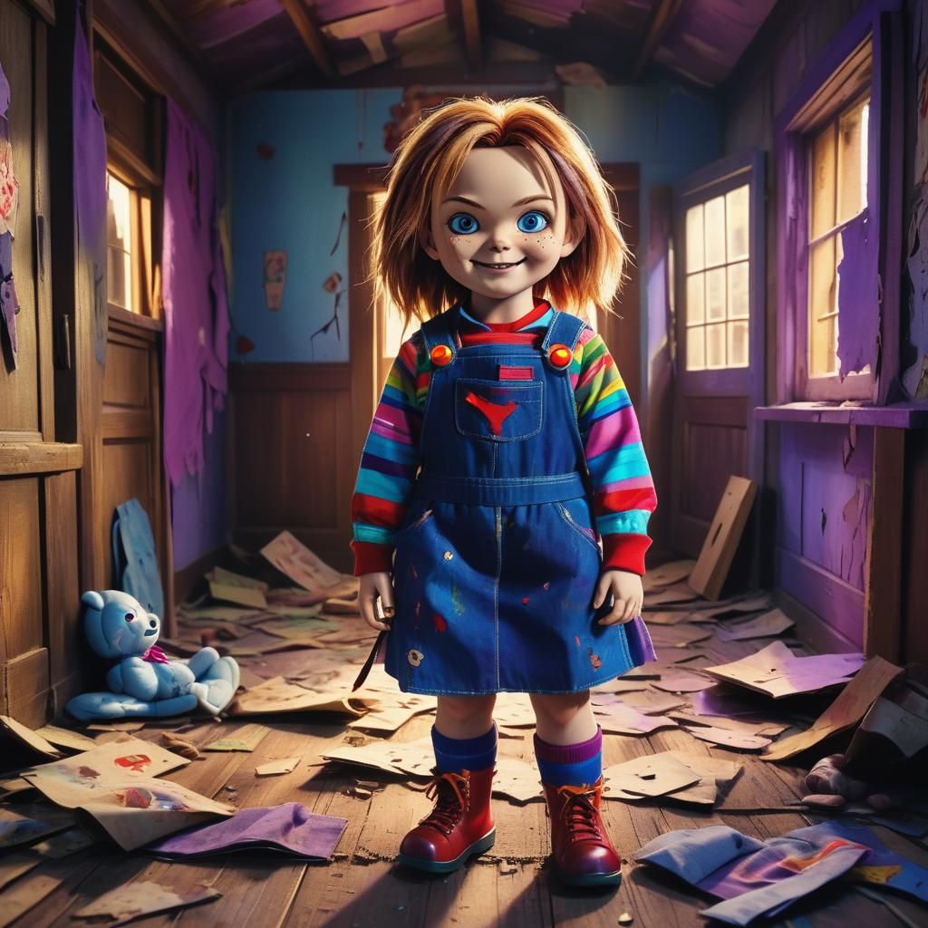 Anya as Chucky in Anime Style