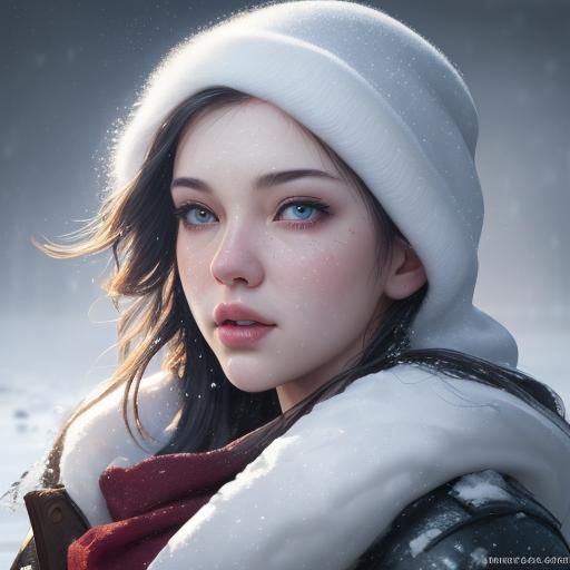 Hyperrealistic Snowy January Sunday in Splash Art Style