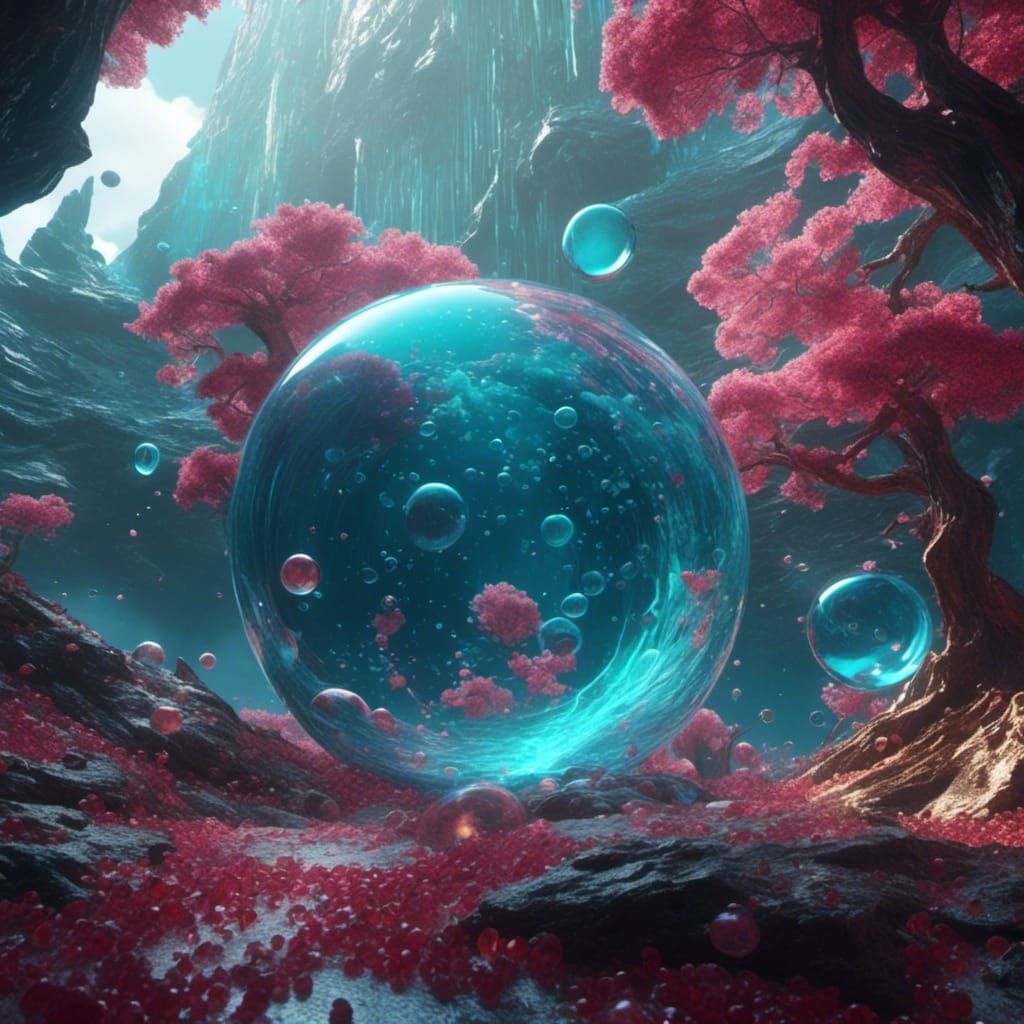 Detailed Water Bubble Concept Art in 8K