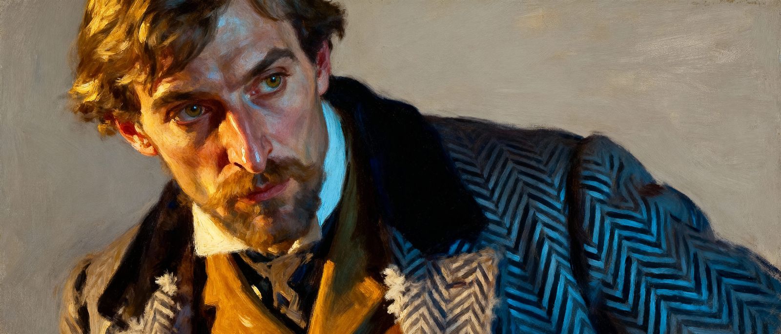 Realistic Man's Portrait in Chiaroscuro Style
