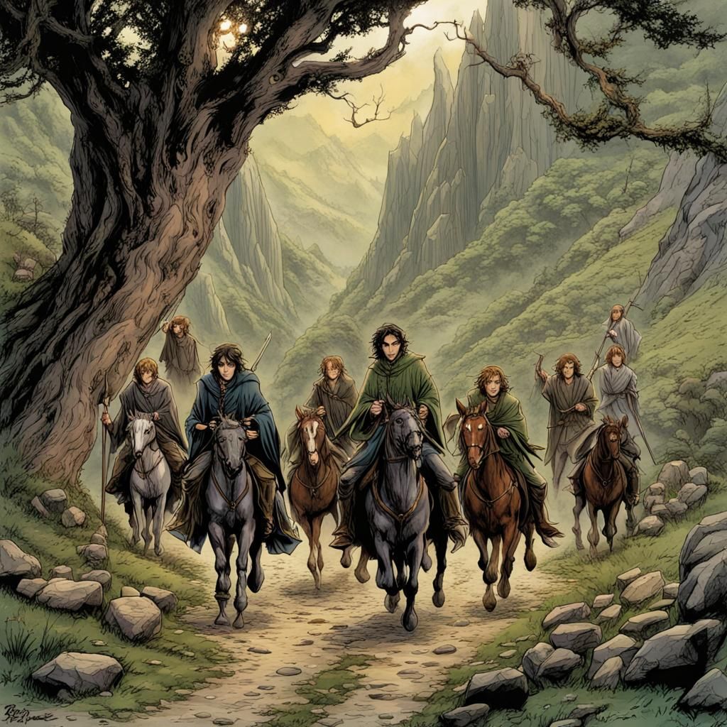 Fellowship of the Ring in Vibrant Color