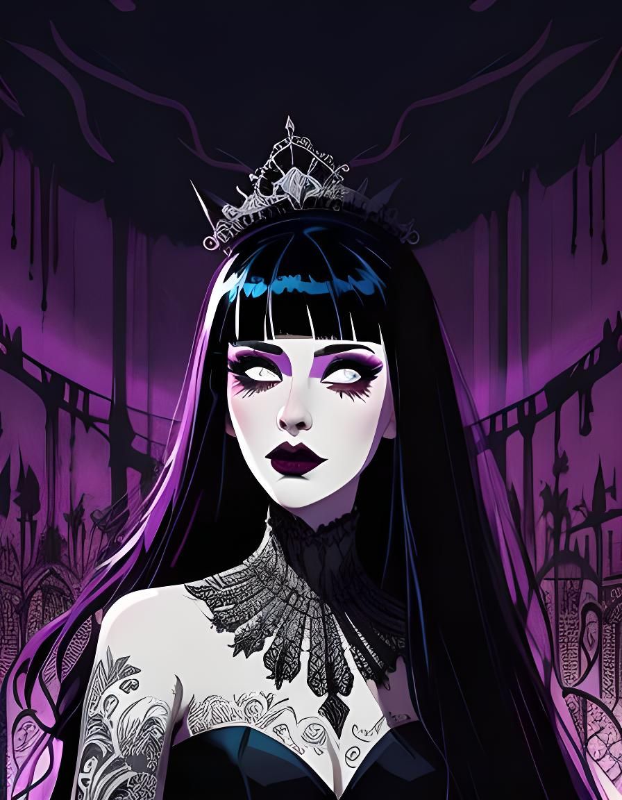 Goth Bride in Web Comic Style