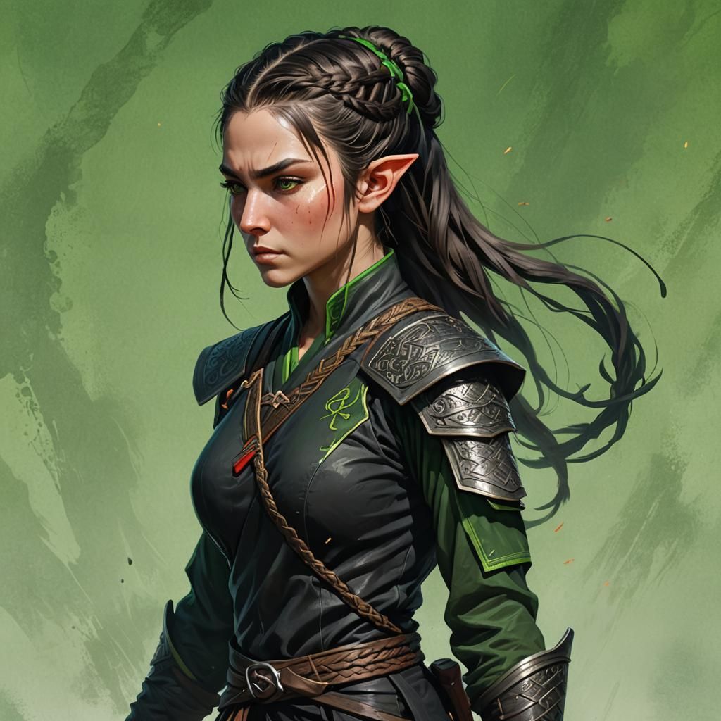 Hyperrealistic Elf Ninja in Detailed Concept Art