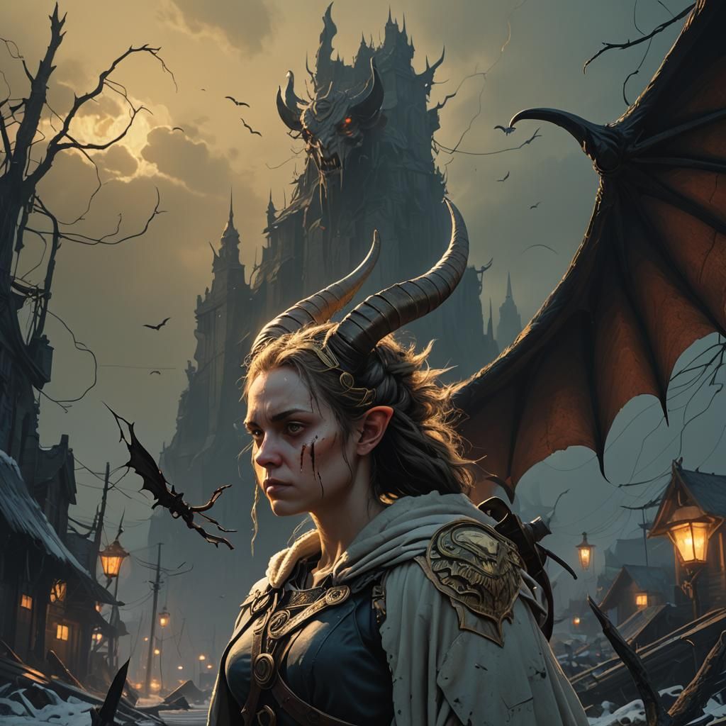 Liora: Demon Woman in a Mystical Landscape