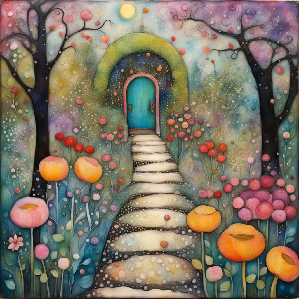 Spring Garden Path Inspired by Art Nouveau