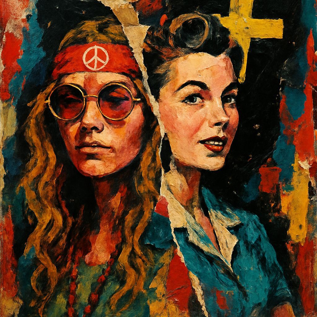 Mixed-Media Portrait: Hippie Meets Housewife