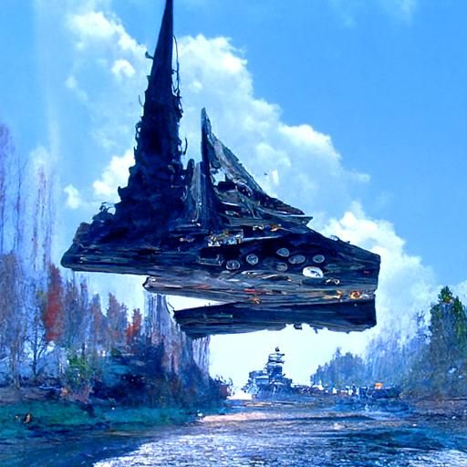 Star Destroyer as Oil Painting by James Gurney