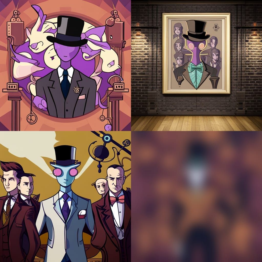 Mewtwo in Steampunk Saloon: Pop Art Screen Print