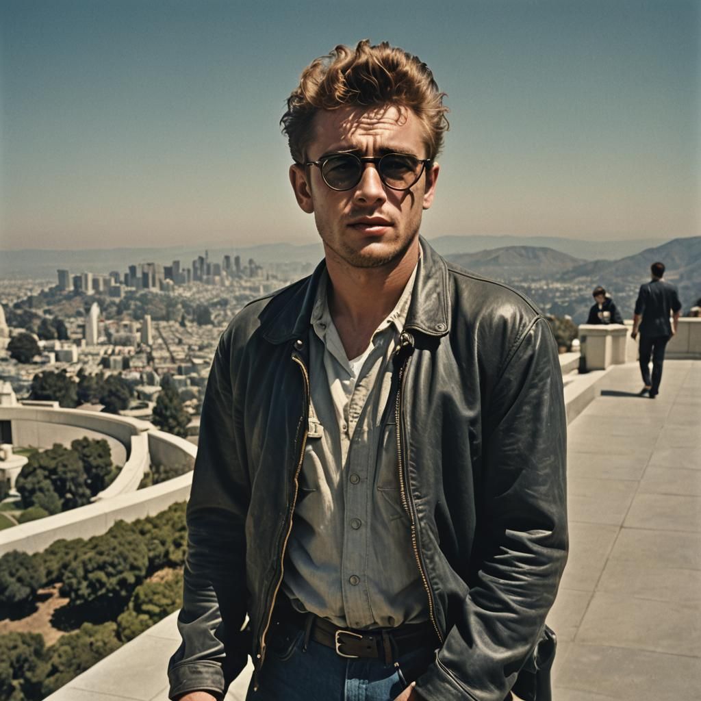 James Dean at Griffith Observatory: Cinematic Film Still