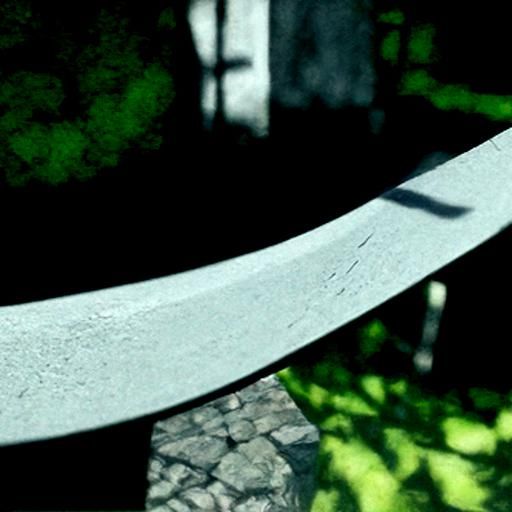 Stylized Scythe Render in 3D with Deep Shadows