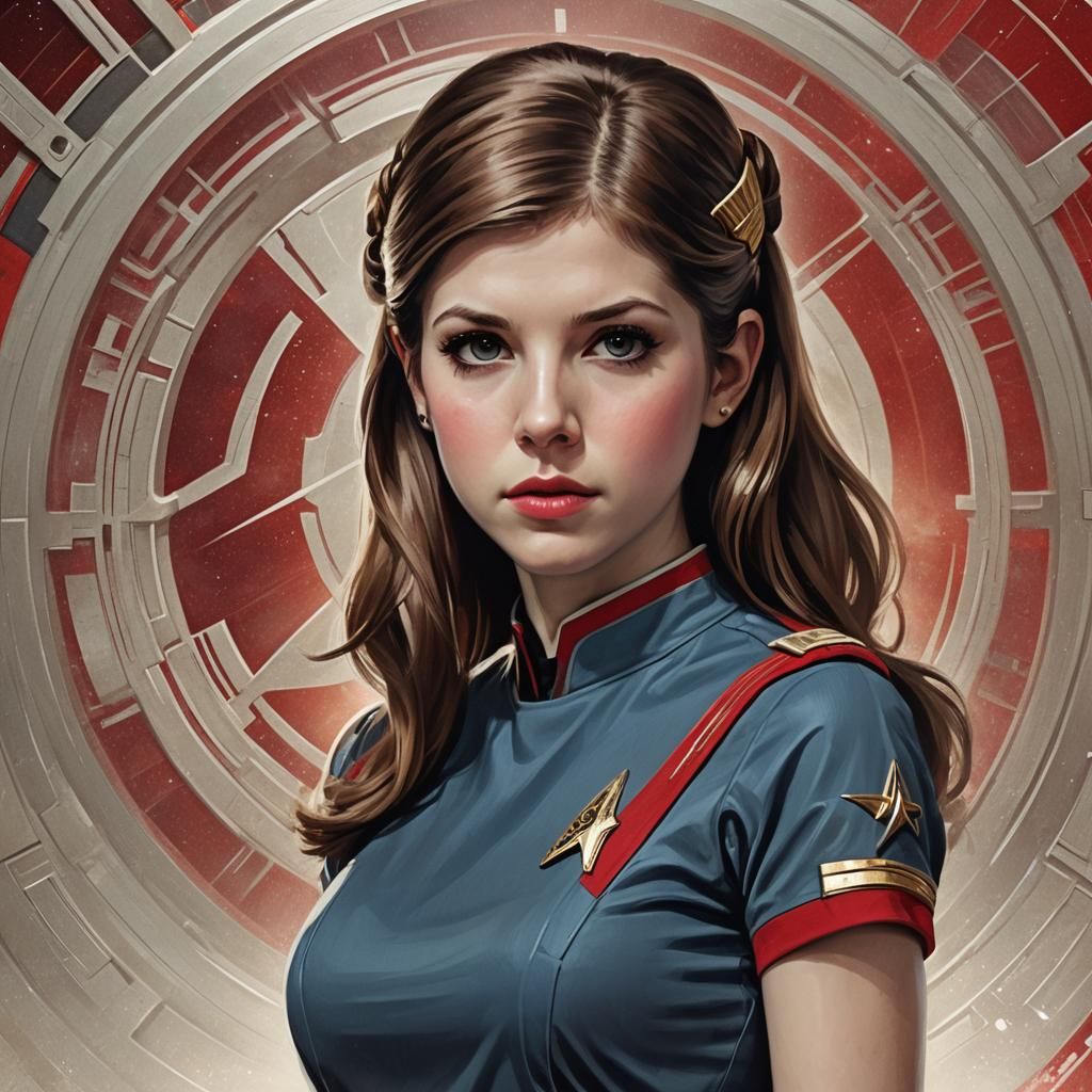 Anna Kendrick in Art Deco Star Trek Portrait